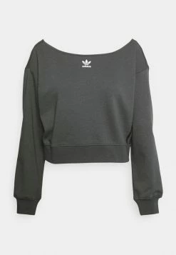 Adidas Originals SLOUCHY CREW - Sweatshirt - Carbon -Adidas Originals Shop f6c3199177b742adb875c43673347d5a