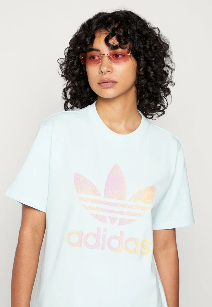 Adidas Originals TREFOIL TEE - Print T-shirt - Almost Blue 4 Adidas Originals TREFOIL TEE - Print T-shirt - Almost Blue - Image 4