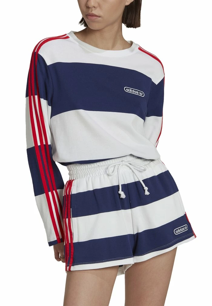 Adidas Originals STRIPED - Long Sleeved Top - Night Sky/white 3 Adidas Originals STRIPED - Long Sleeved Top - Night Sky/white - Image 3