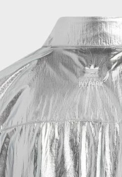Adidas Originals IVY PARK METALLIC SHIRT - Button-down Blouse - Silver -Adidas Originals Shop fb44543686dc490883bf565f639e4628