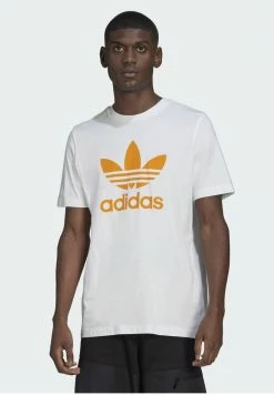 Adidas Originals TREFOIL UNISEX - Print T-shirt - White