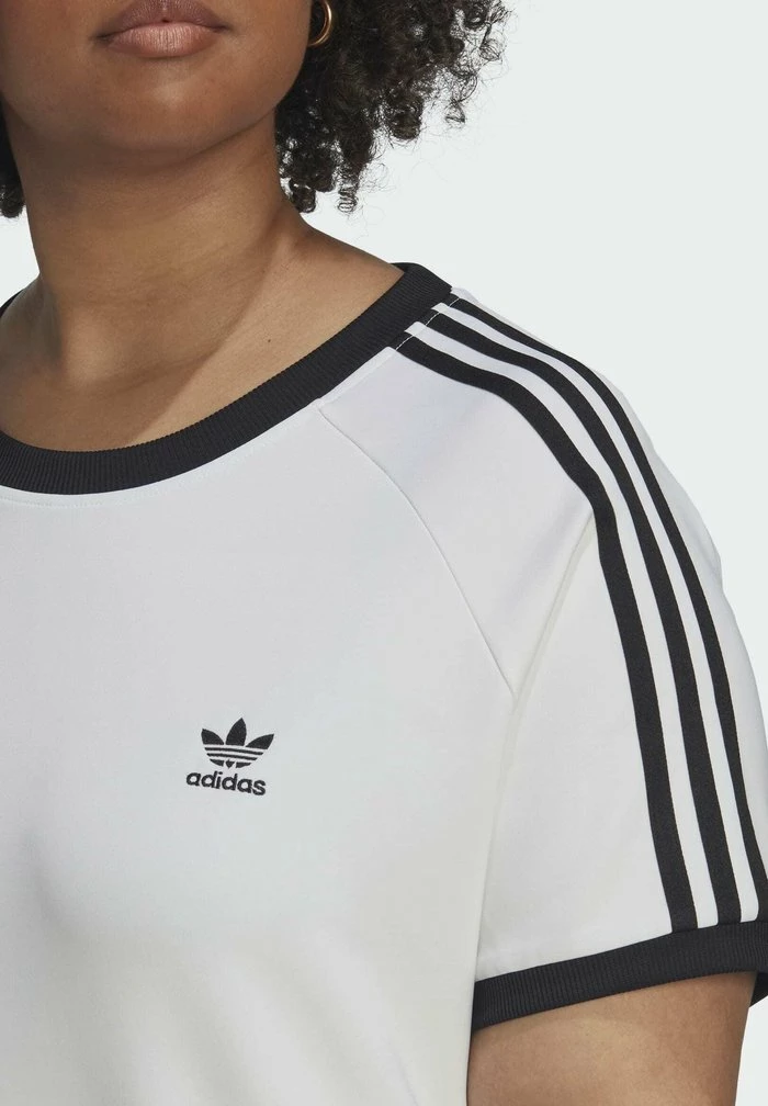 Adidas Originals CLASSICS SLIM 3-STRIPES PLUS SIZE - Print T-shirt - White 5 Adidas Originals CLASSICS SLIM 3-STRIPES PLUS SIZE - Print T-shirt - White - Image 5